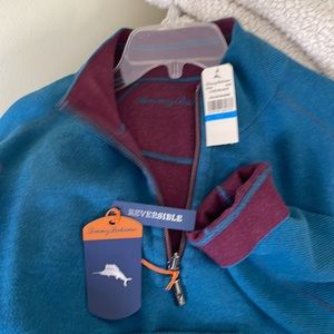 Tommy Bahama Men’s Reversible Quarter Zip Sweater XL NWT